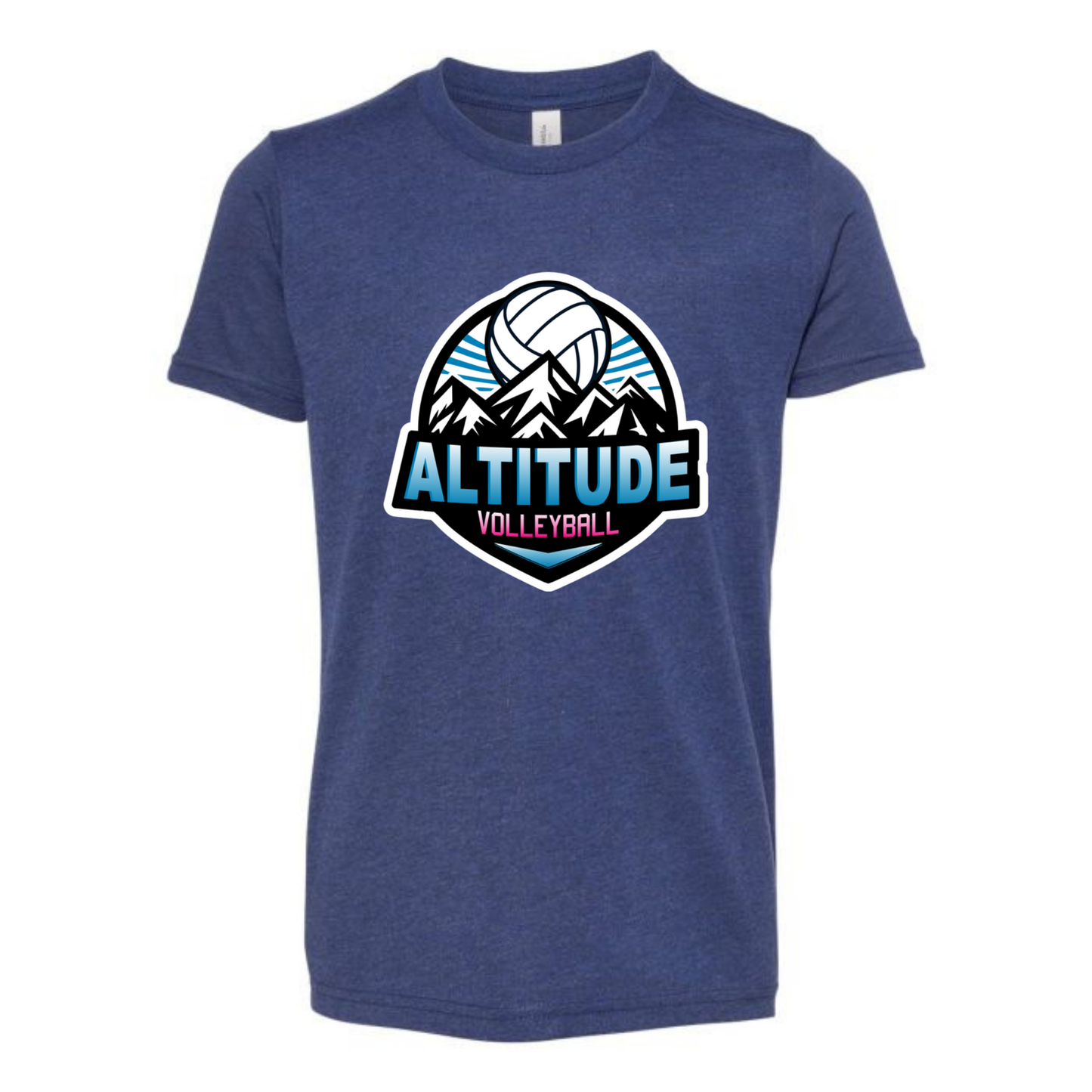 Personalized Altitude Volleyball Oversize Logo Tee - Navy Triblend