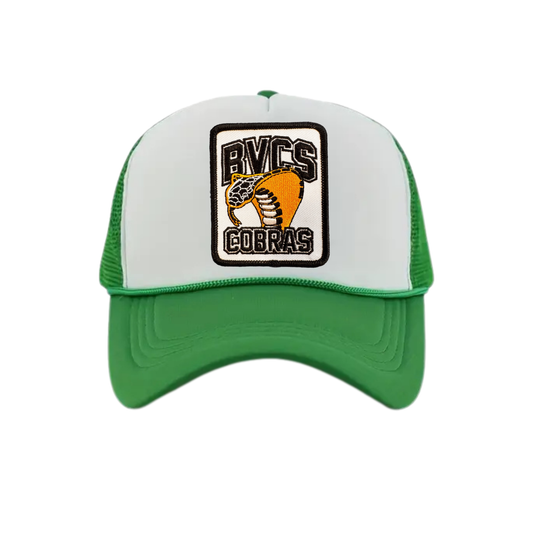 BVCS Cobras Patch Snapback Hat - Kelly Green / White