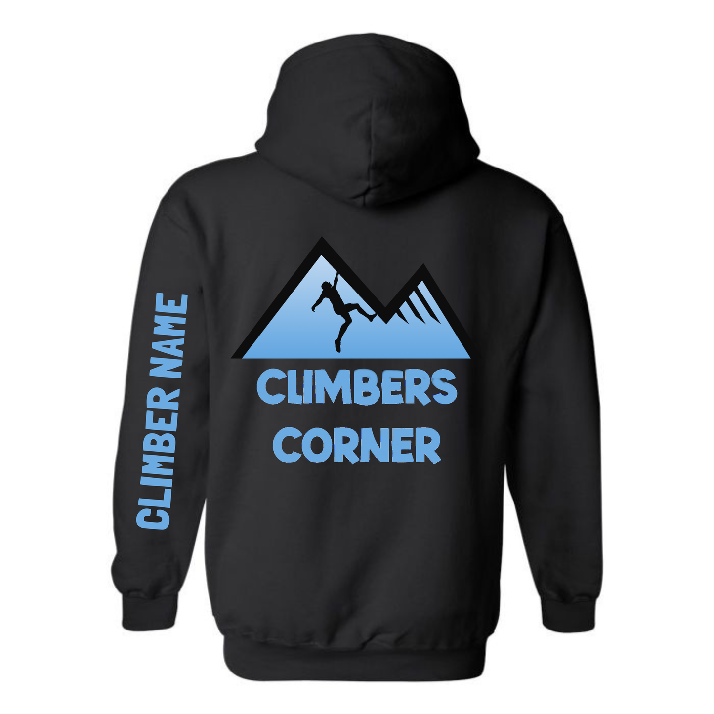 Climbers Corner Dual Logo Hooded Sweatshirt - Black (Youth & Adult)