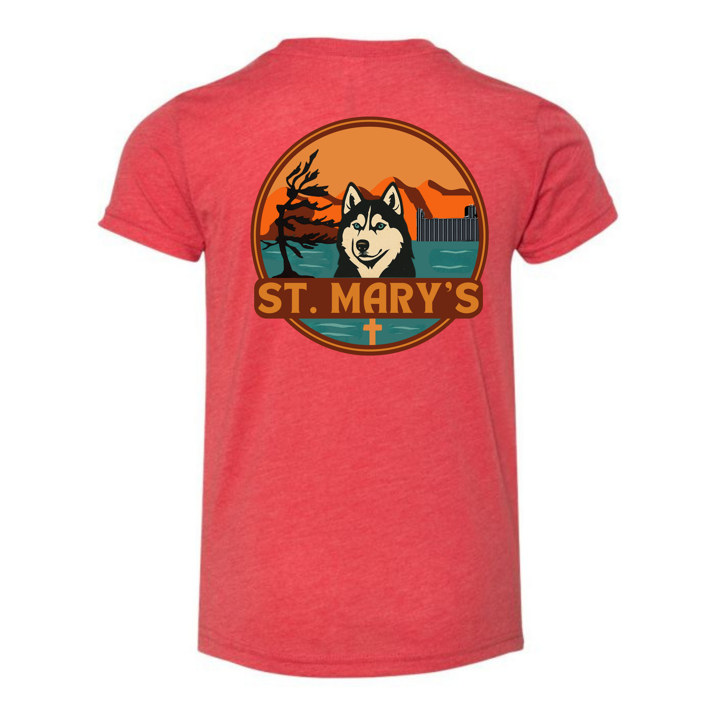 House Red House Fire St. Mary's Dual Logo Tee - Red Triblend