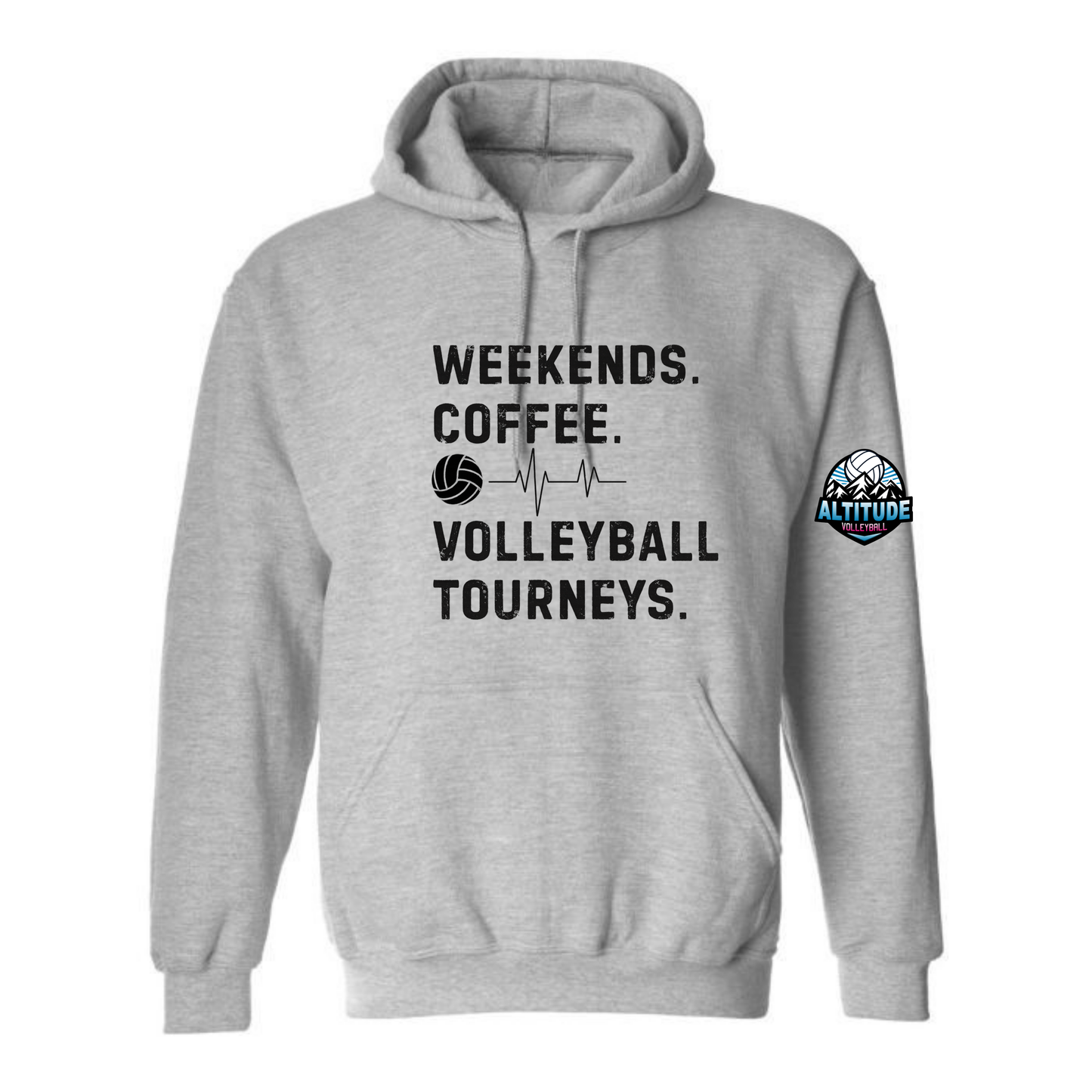 Altitude Adult Weekends, Coffee, Tourneys Hooded Sweatshirt - Grey