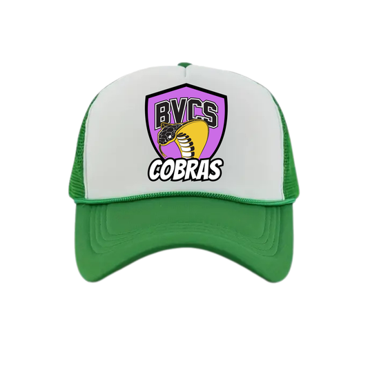 BVCS Neon Purple Cobra Snapback Hat - Kelly Green / White