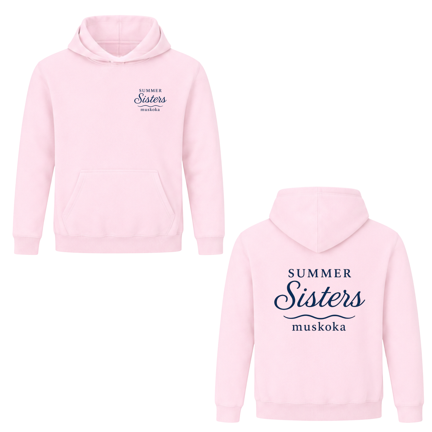 Summer Sisters Muskoka Dual Logo Hooded Sweatshirt - Soft Pink