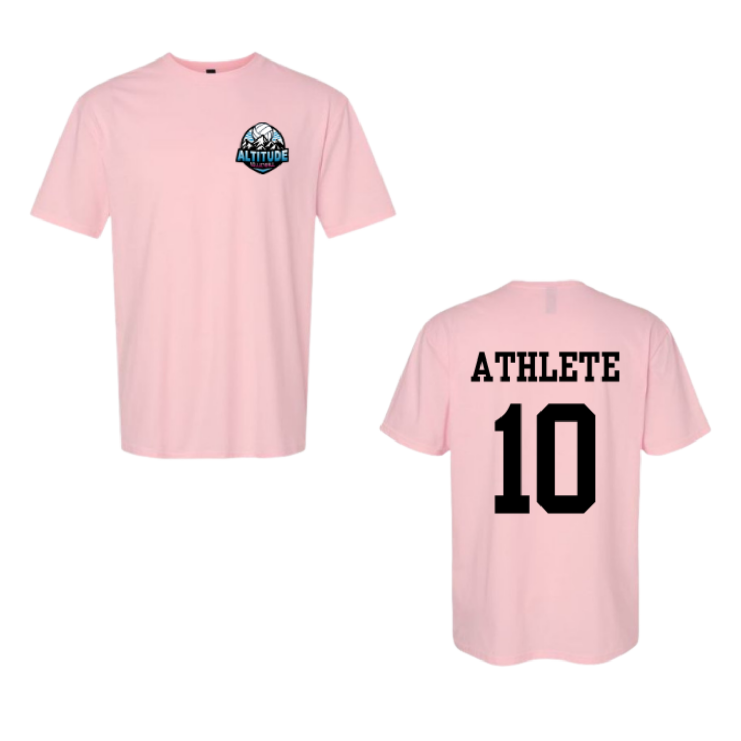 Personalized Altitude Volleyball Tee - Light Pink