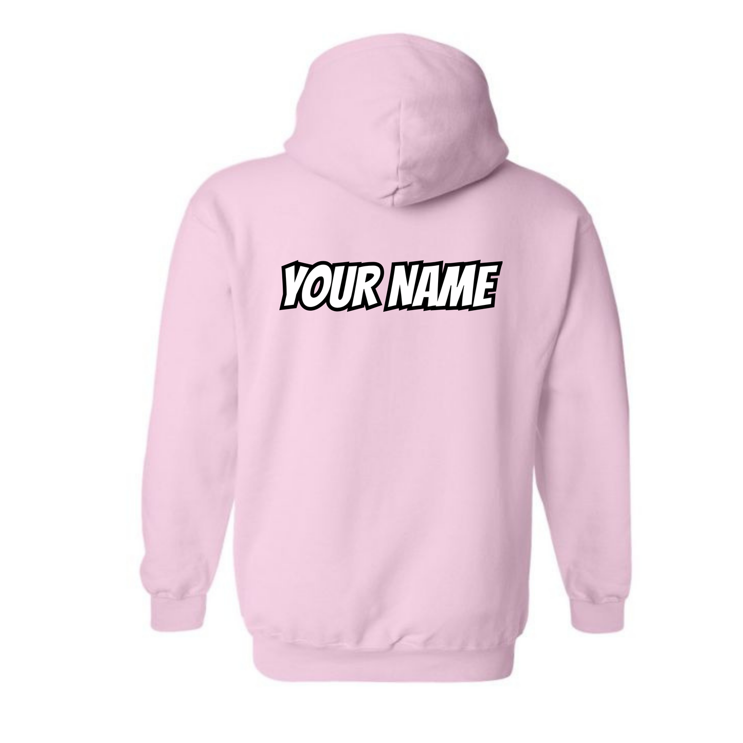 Youth Personalized BVCS Pink Neon Cobra Hooded Sweatshirt - Light Pink