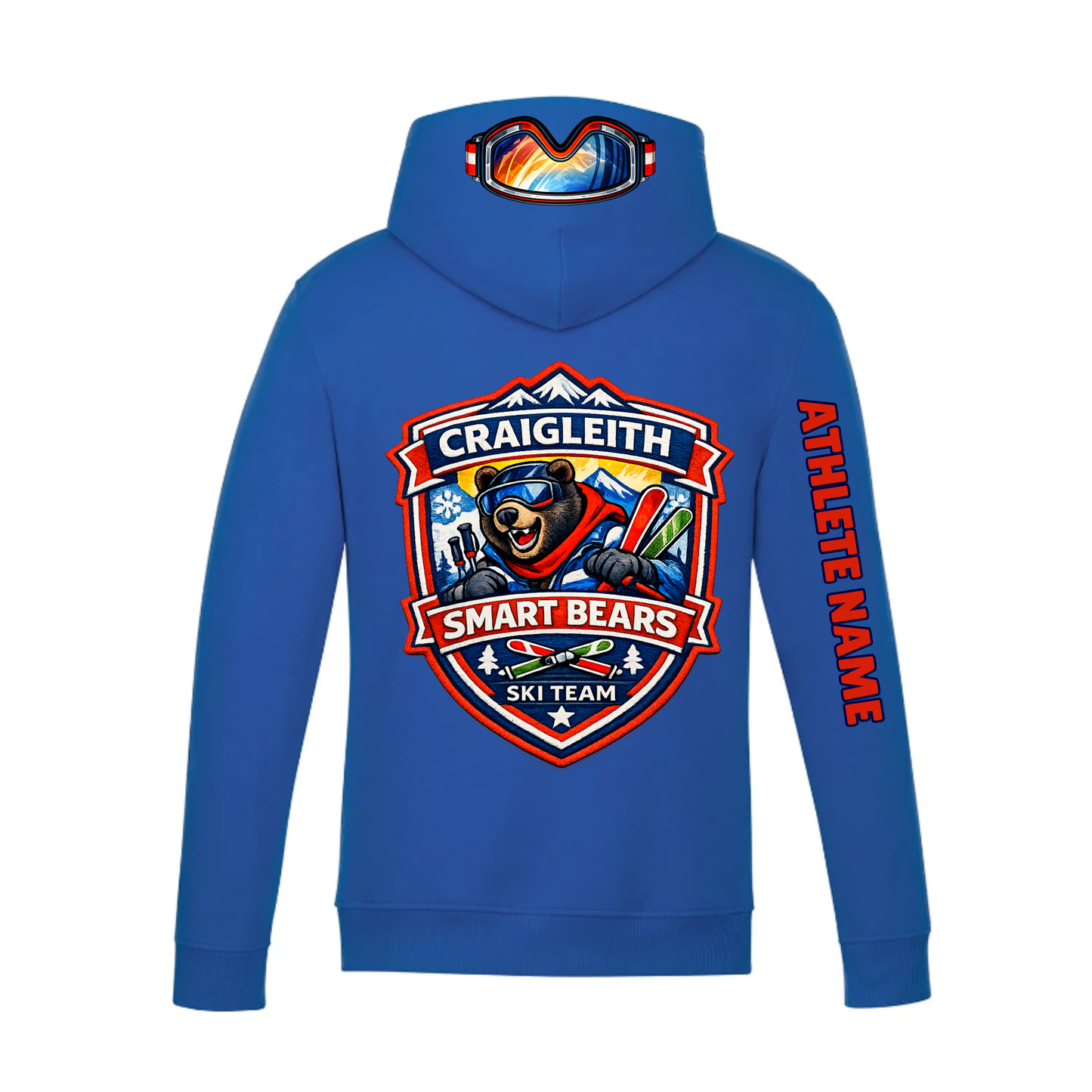 Craigleith Smart Bears Hooded Sweatshirt - Royal Blue / Large Logo
