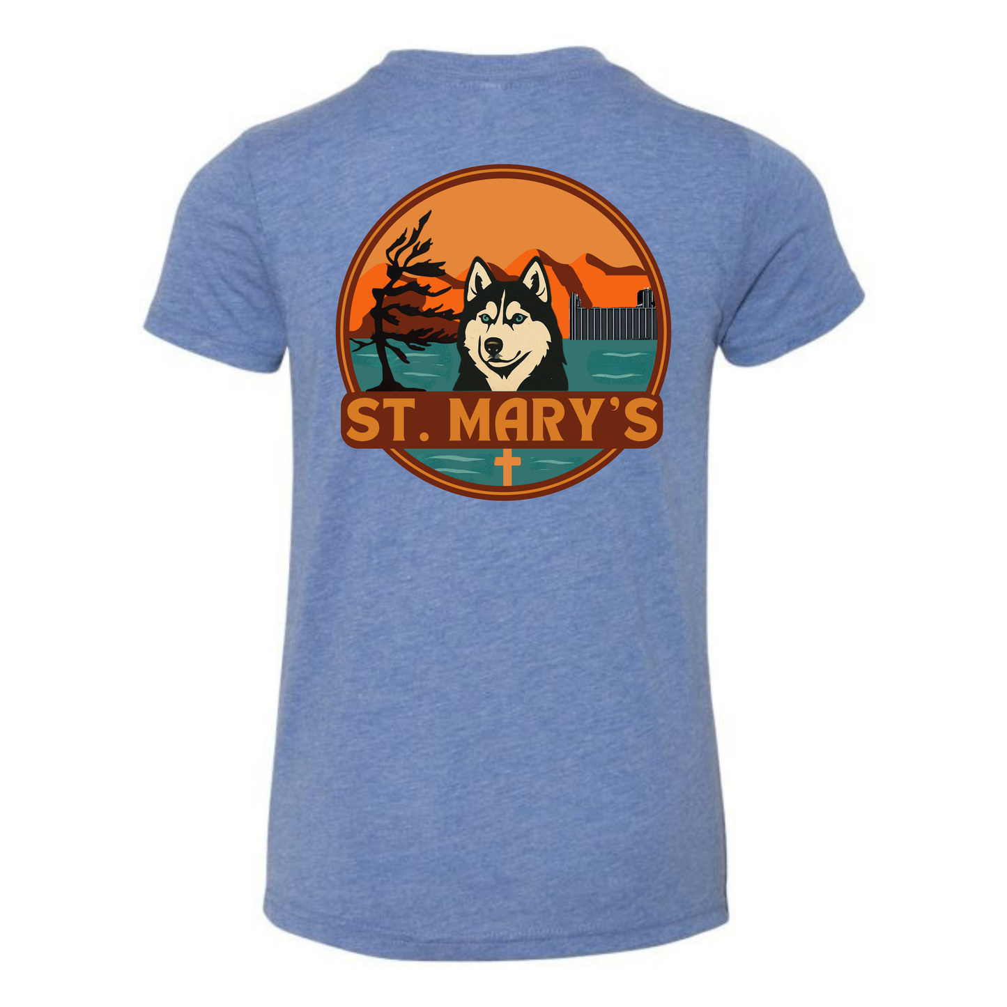 House Water St. Mary's Dual Logo Tee - Blue Triblend