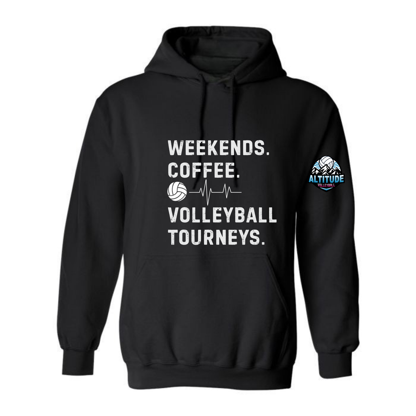 Altitude Adult Weekends, Coffee, Tourneys Hooded Sweatshirt - Black