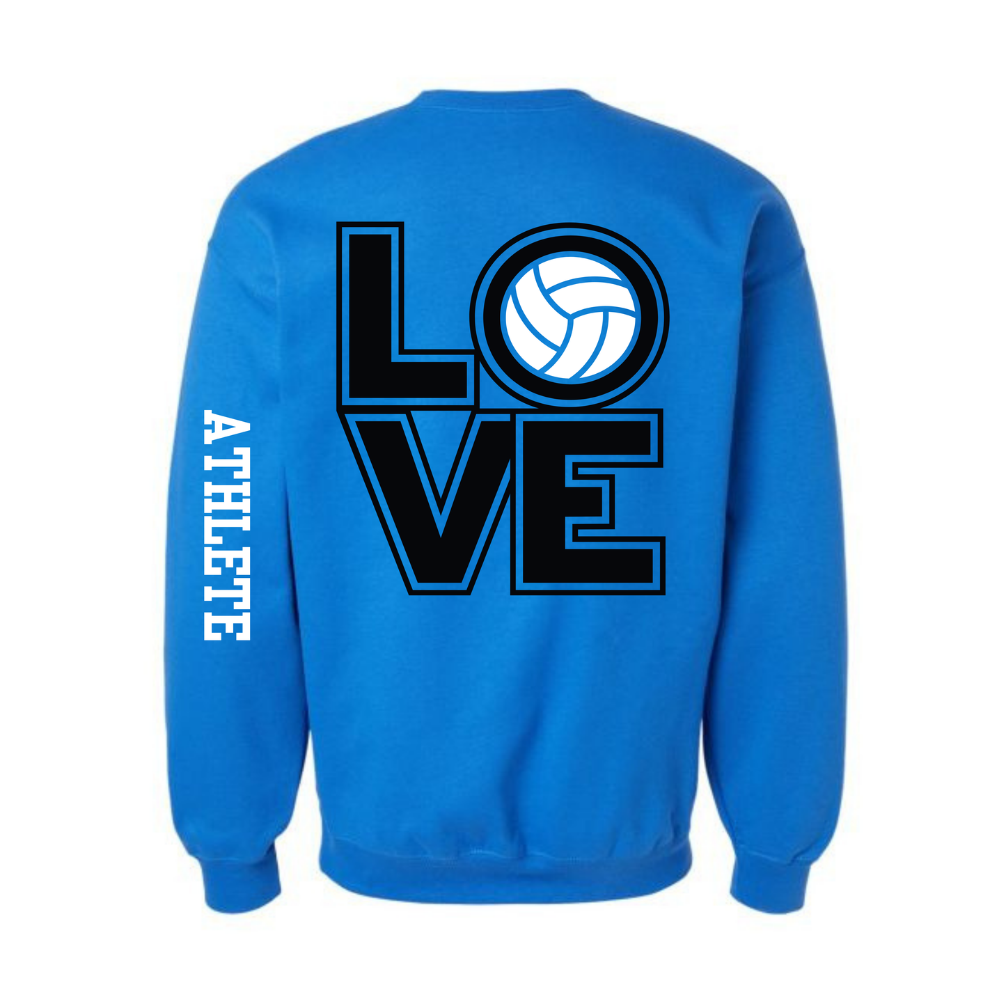 Altitude Personalized Volleyball LOVE Crewneck Sweatshirt - Royal Blue (Youth & Adult)