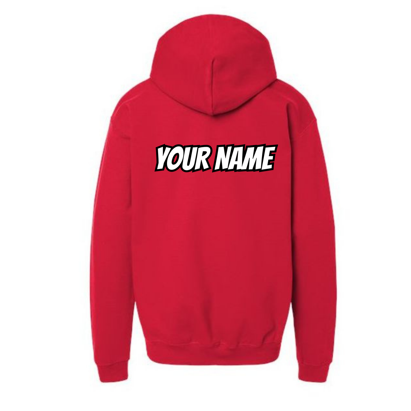 Youth Personalized BVCS Oversize Bolt Smile Hooded Sweatshirt - Red