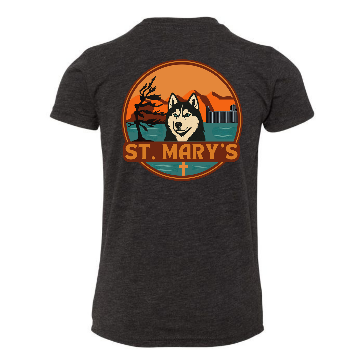 St. Mary's Dual Logo Tee - Charcoal Triblend