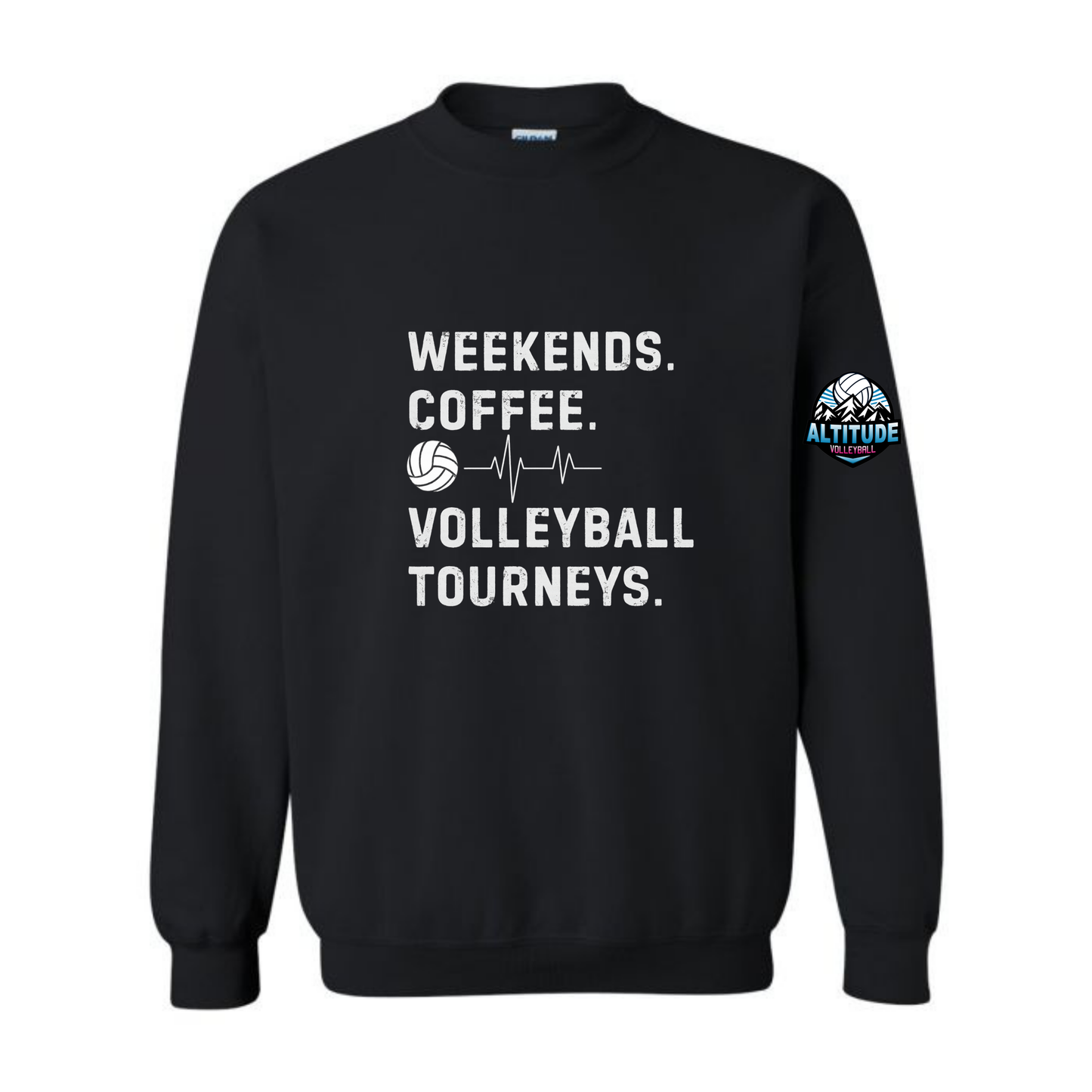 Altitude Adult Weekends, Coffee, Tourneys Crewneck Sweatshirt - Black