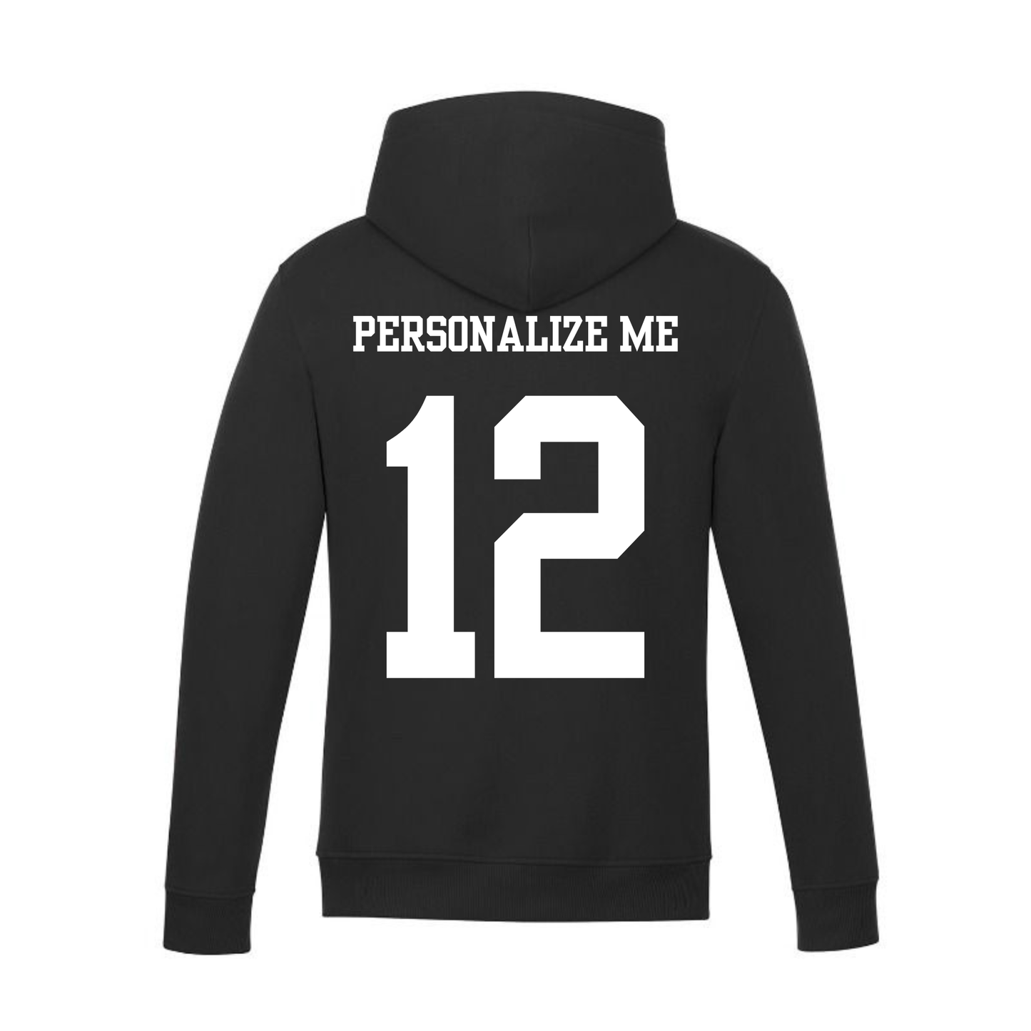 Annette Baseball Hooded Sweatshirt - Annette Script Logo / Personalized - Black