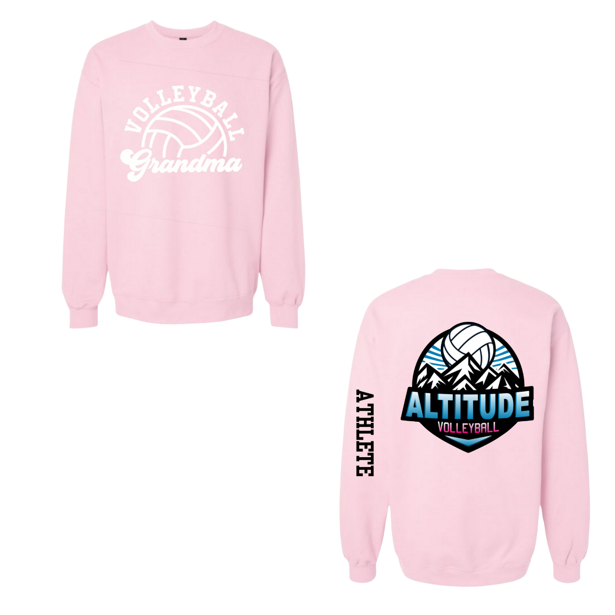 Altitude Volleyball Grandma Crewneck Sweatshirt - Soft Pink