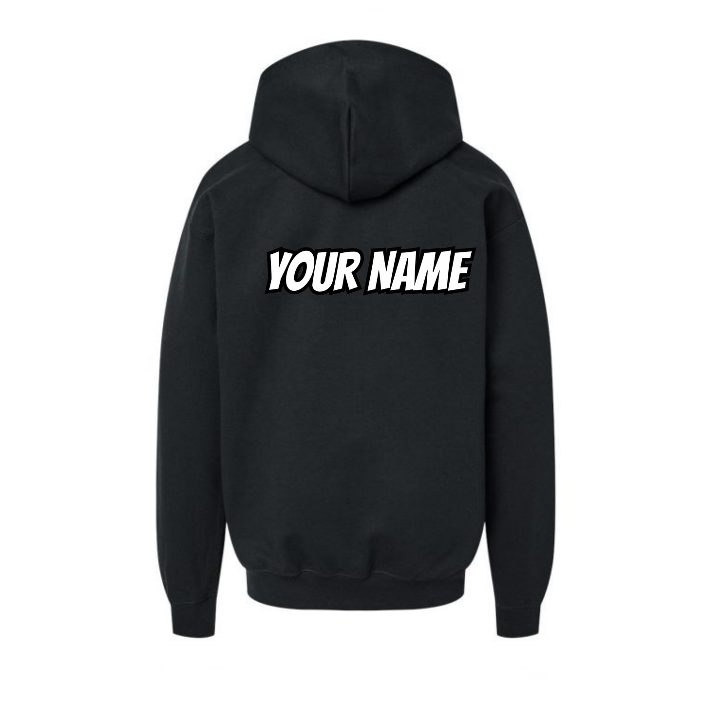 Youth Personalized BVCS Blue Neon Cobra Hooded Sweatshirt - Black
