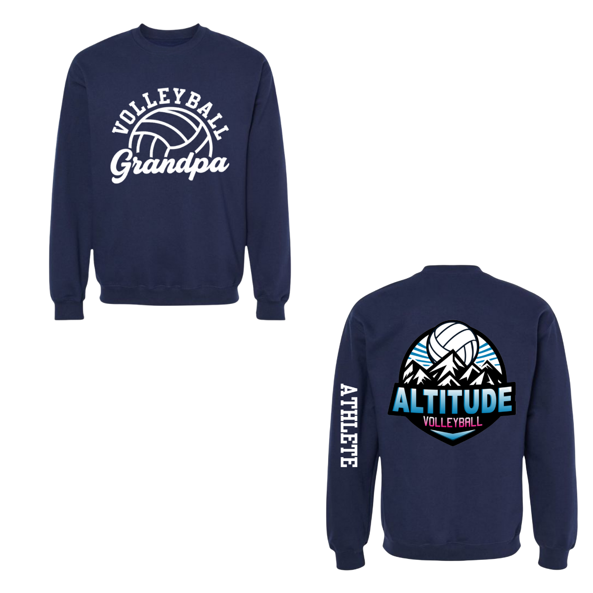 Altitude Volleyball Grandpa Crewneck Sweatshirt - Navy