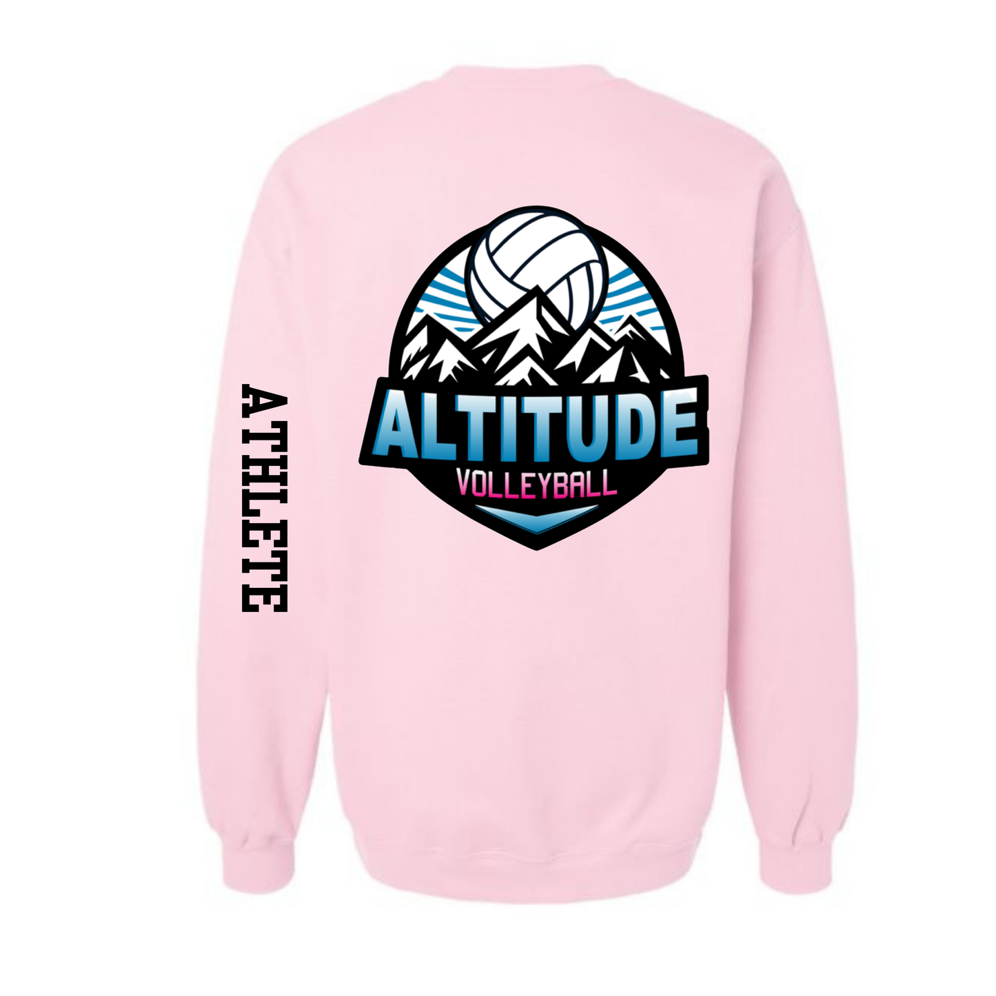 Altitude Personalized Volleyball Crewneck Sweatshirt - Soft Pink (Youth & Adult)
