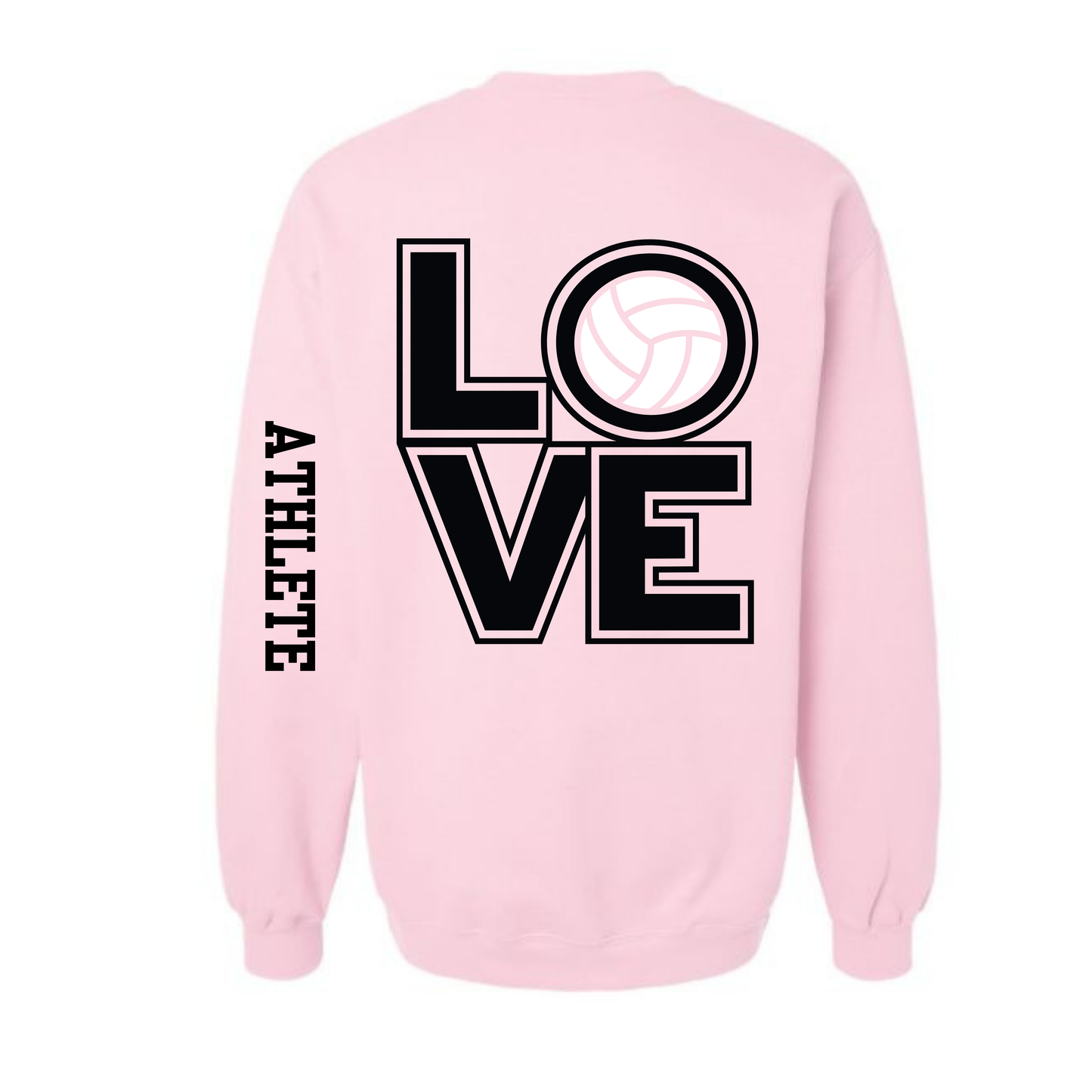 Altitude Personalized Volleyball LOVE Crewneck Sweatshirt - Soft Pink (Youth & Adult)
