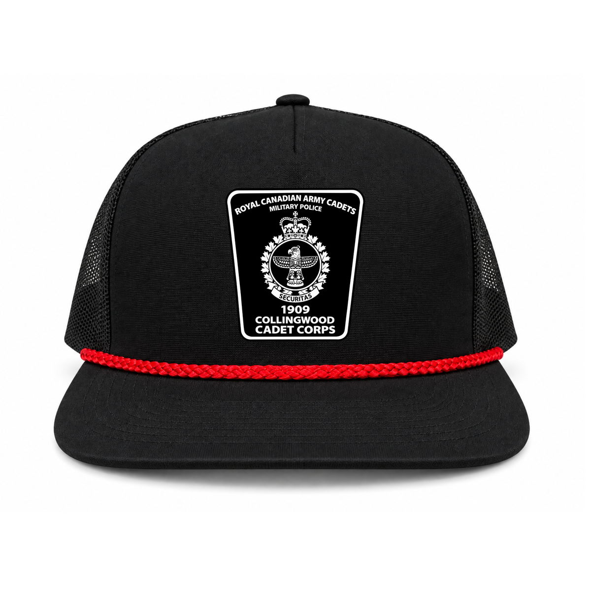 1909 Collingwood Cadet Corps Flat Brim Hat - Black / Red Rope