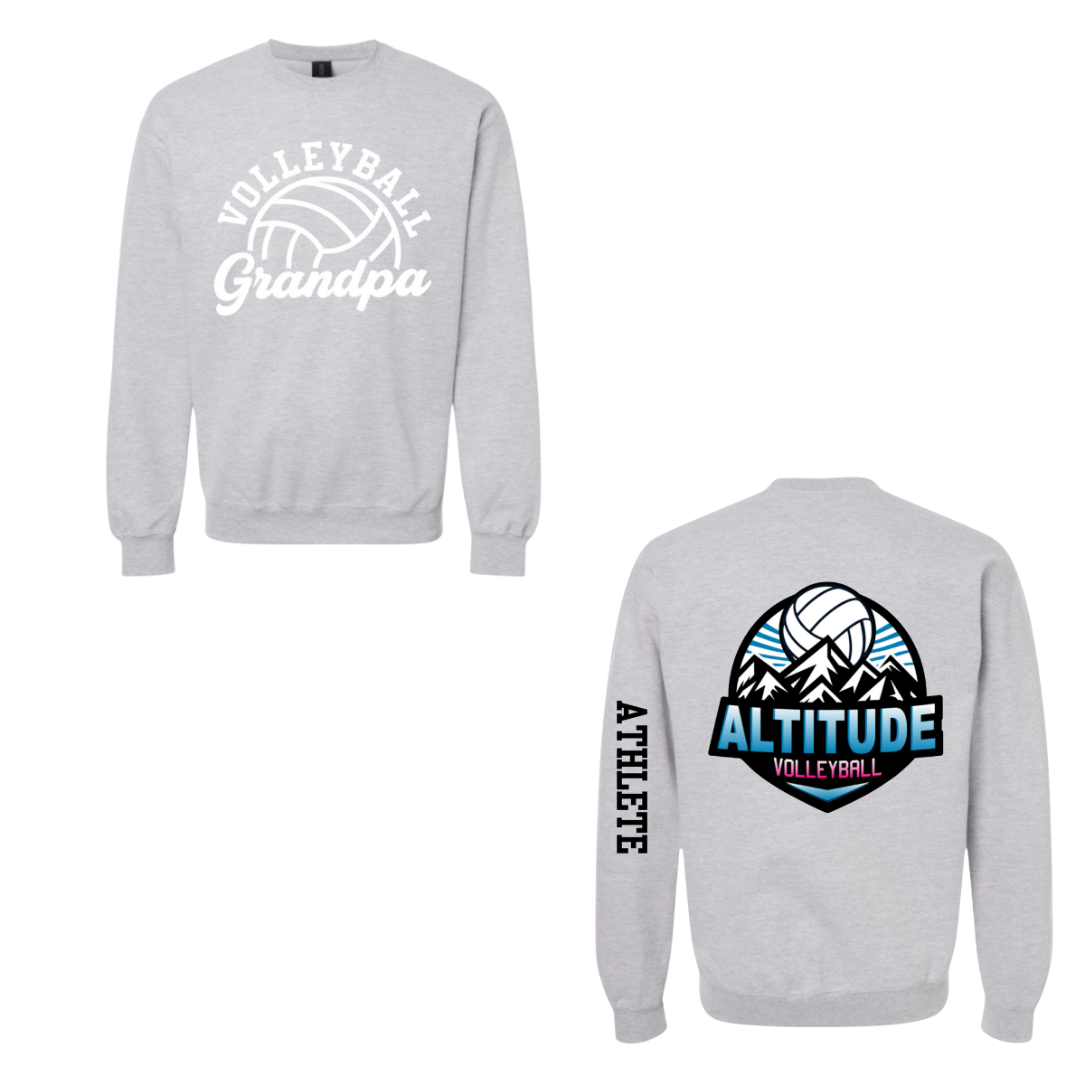 Altitude Volleyball Grandpa Crewneck Sweatshirt - Grey
