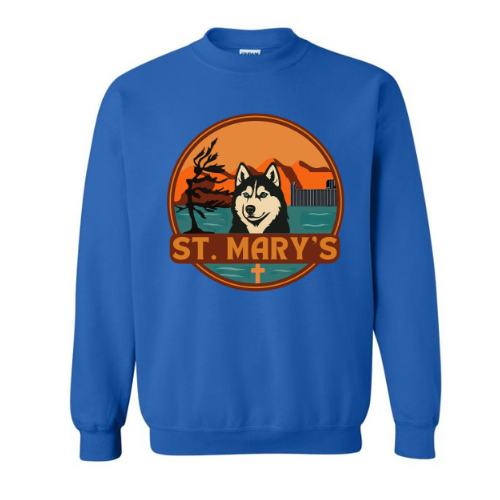 House Water St. Mary's Crewneck Sweatshirt - Oversize Logo - Royal