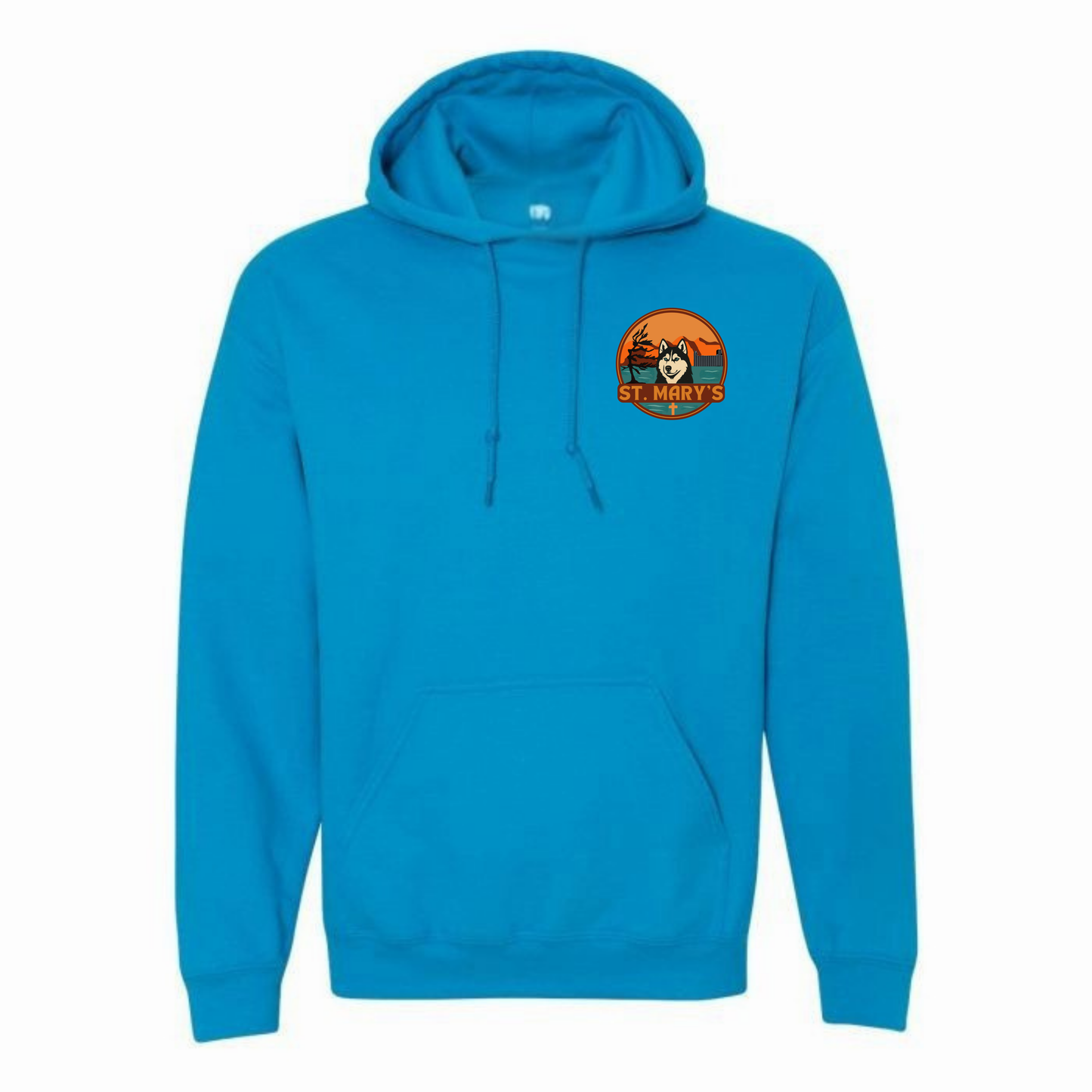 House Water Adult Personalized St. Mary's Oversize Logo Hooded Sweatshirt - Sapphire