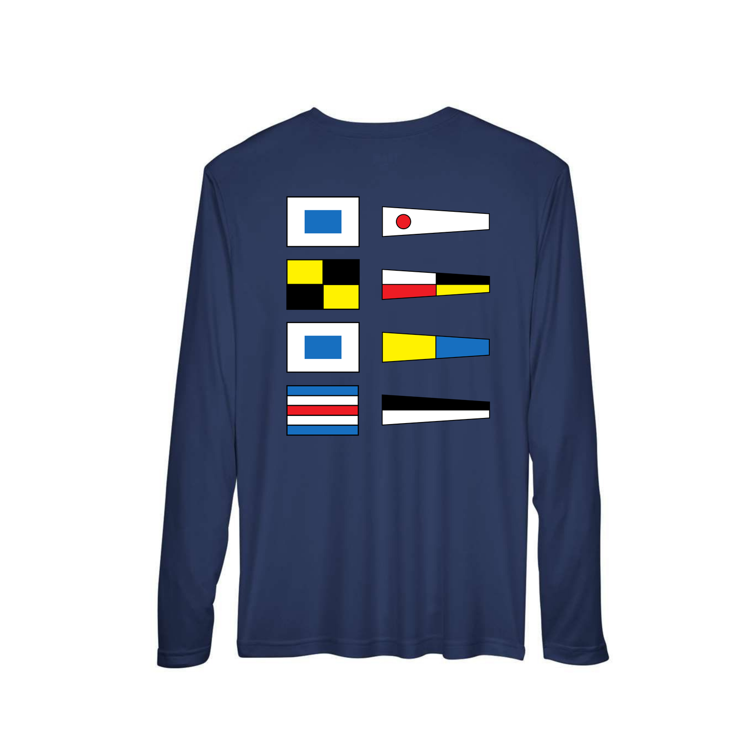 SLSC Nautical Flags Quick Dry Long Sleeve Shirt - Navy