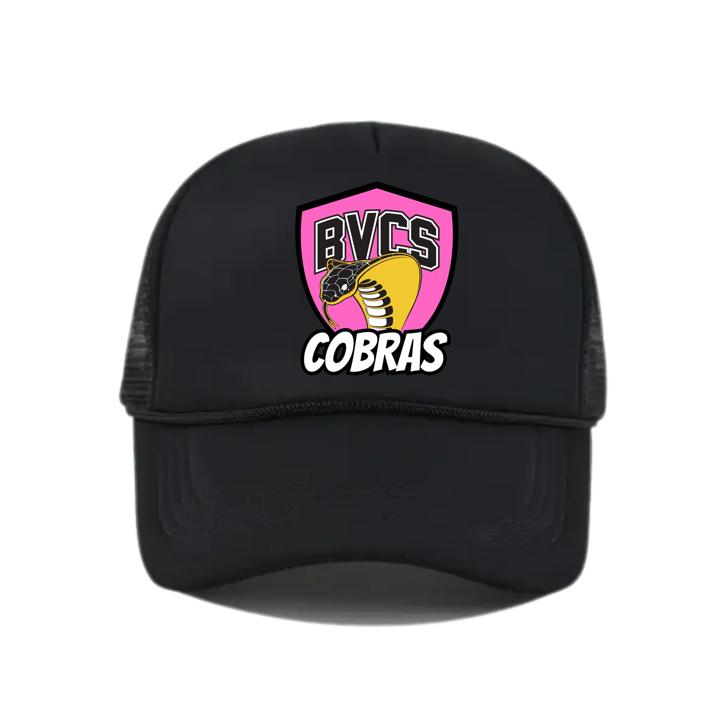 BVCS Neon Pink Cobra Snapback Hat - Black / Black