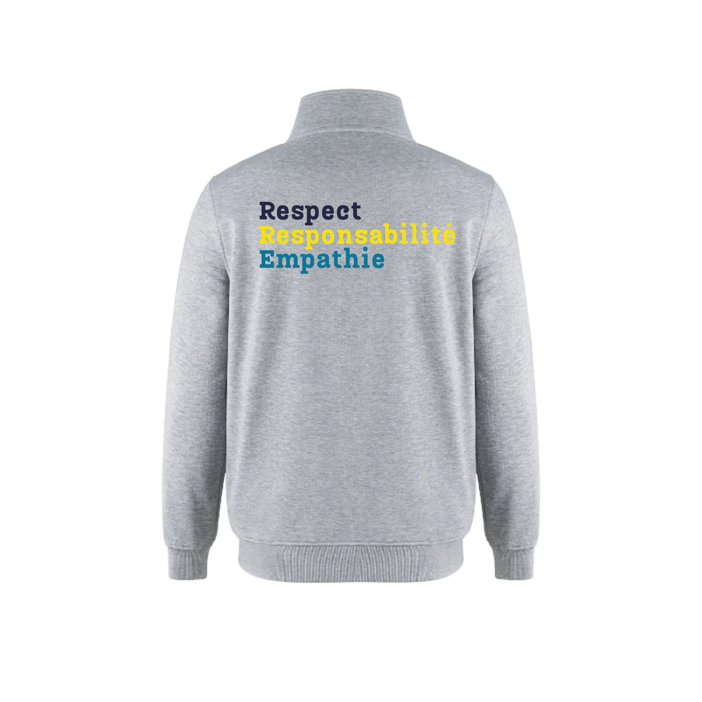 Notre-Dame-de-la-Huronie Quarter Zip Sweatshirt - Mini Logo / Grey