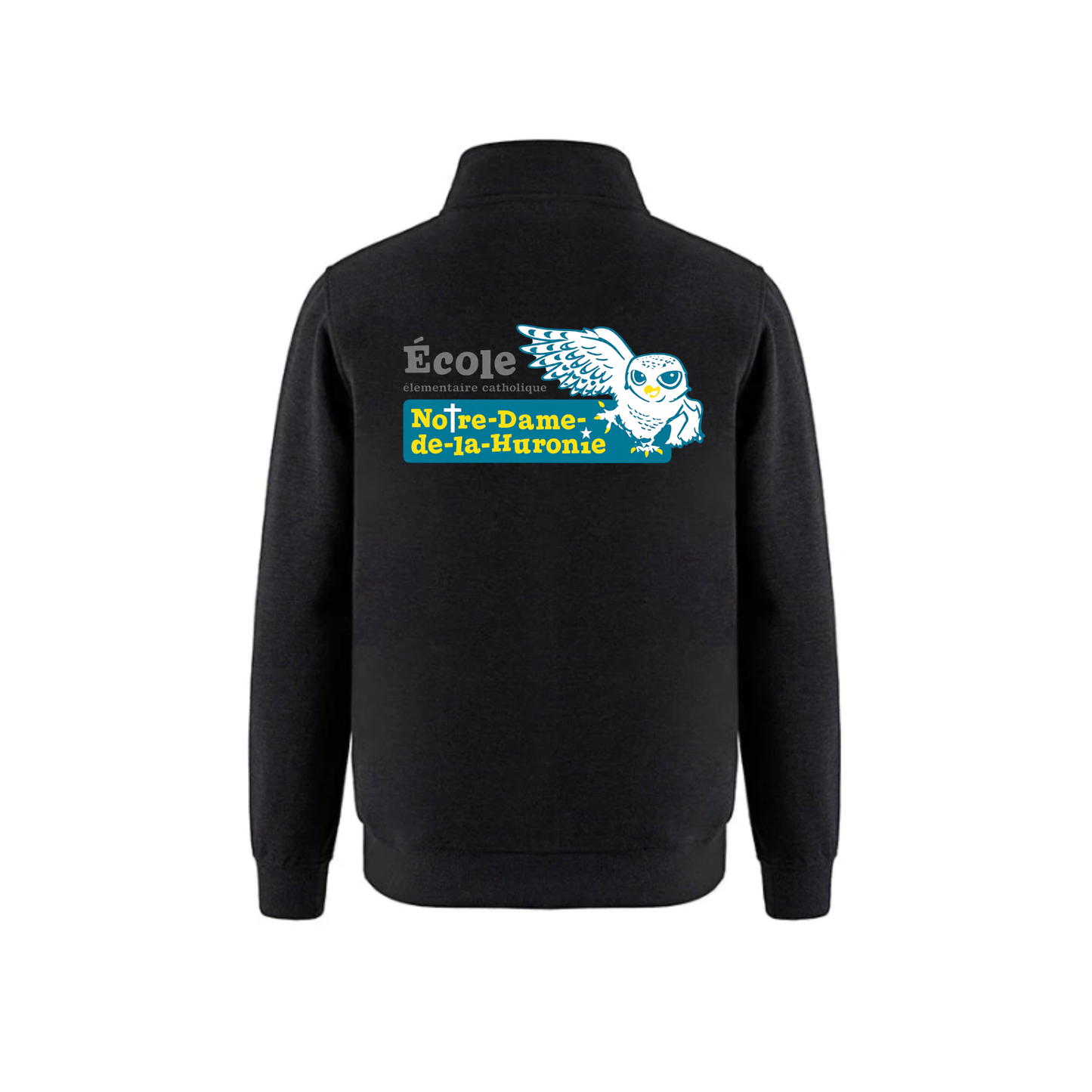 Notre-Dame-de-la-Huronie Quarter Zip Sweatshirt - Dual Logo / Black