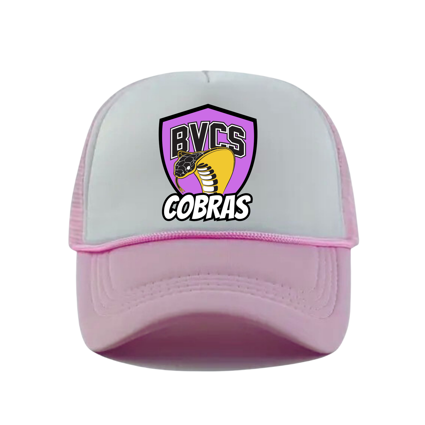 BVCS Neon Purple Cobra Snapback Hat - Ballet Pink / White
