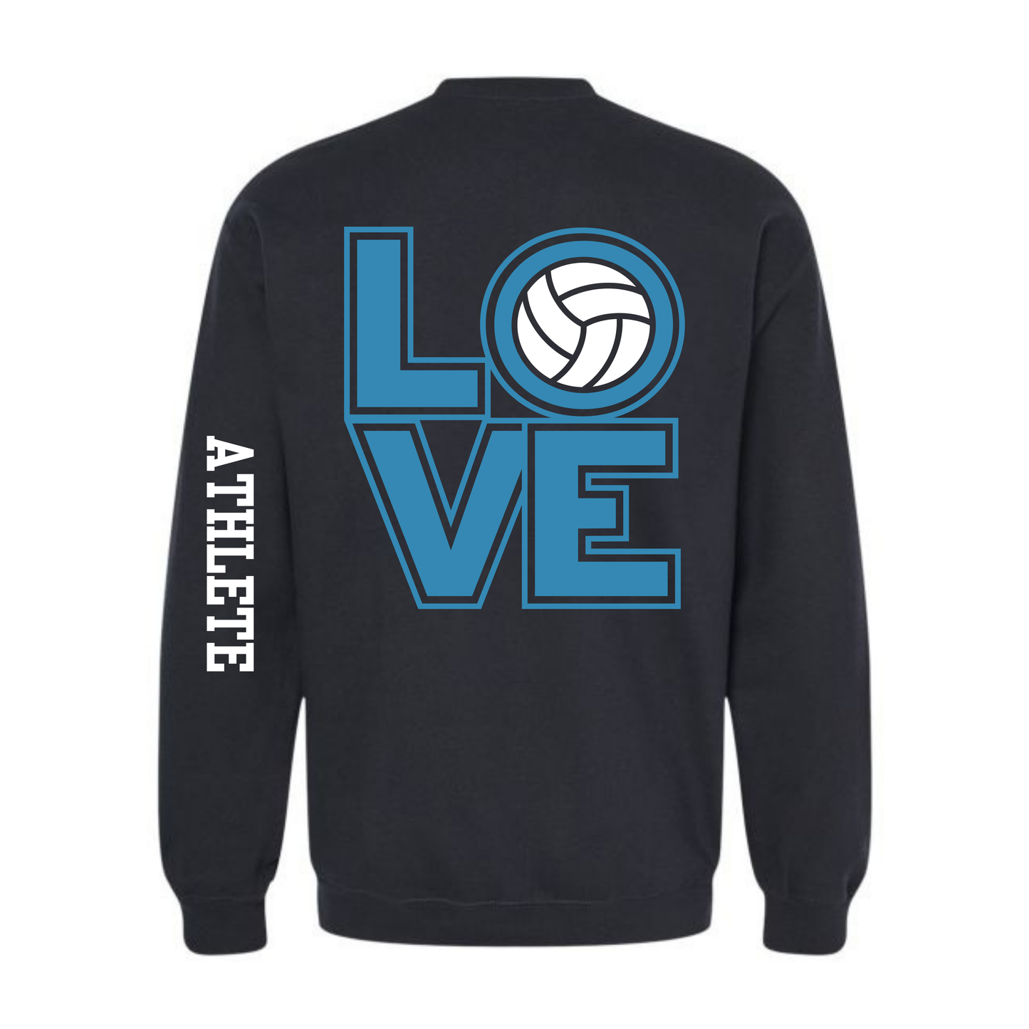 Altitude Personalized Volleyball LOVE Crewneck Sweatshirt - Black (Youth & Adult)