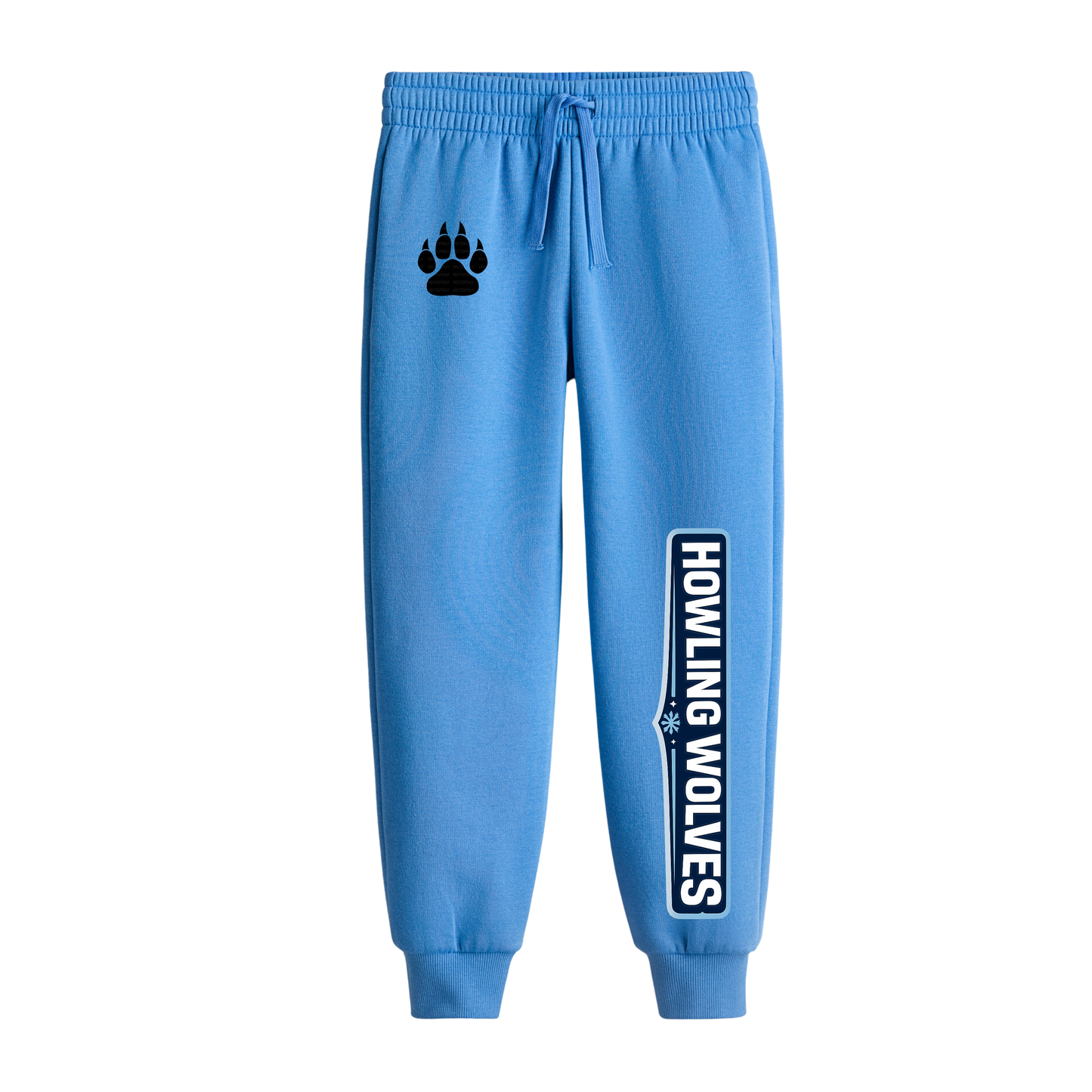 Craigleith U8 Howling Wolves Joggers - Bright Blue / Wolf Paw