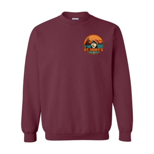 House Red St. Mary's Crewneck Sweatshirt - Mini Logo - Maroon