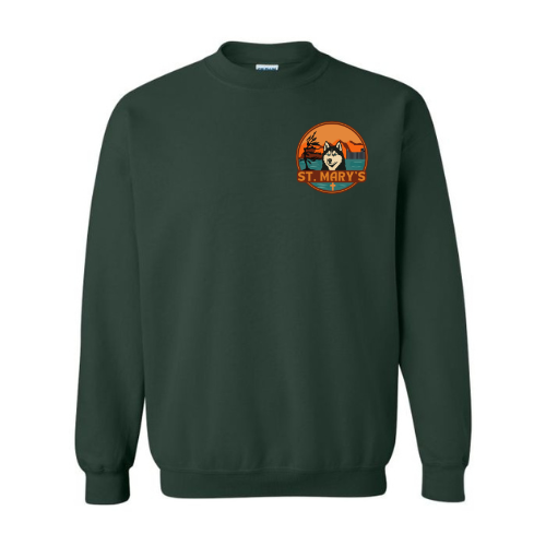 House Earth St. Mary's Crewneck Sweatshirt - Mini Logo - Forest