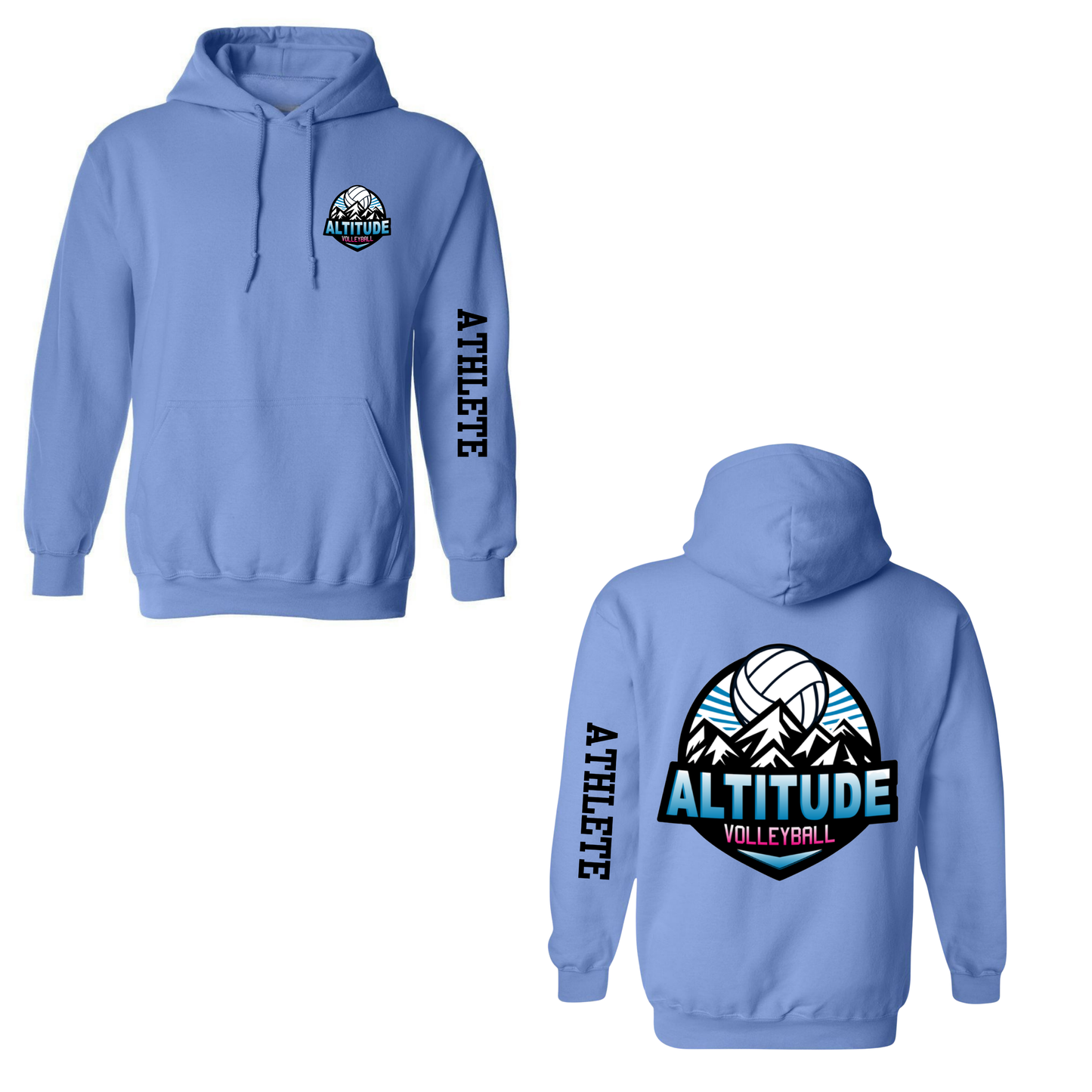 Altitude Personalized Dual Logo Hooded Sweatshirt - Carolina Blue (Youth & Adult)