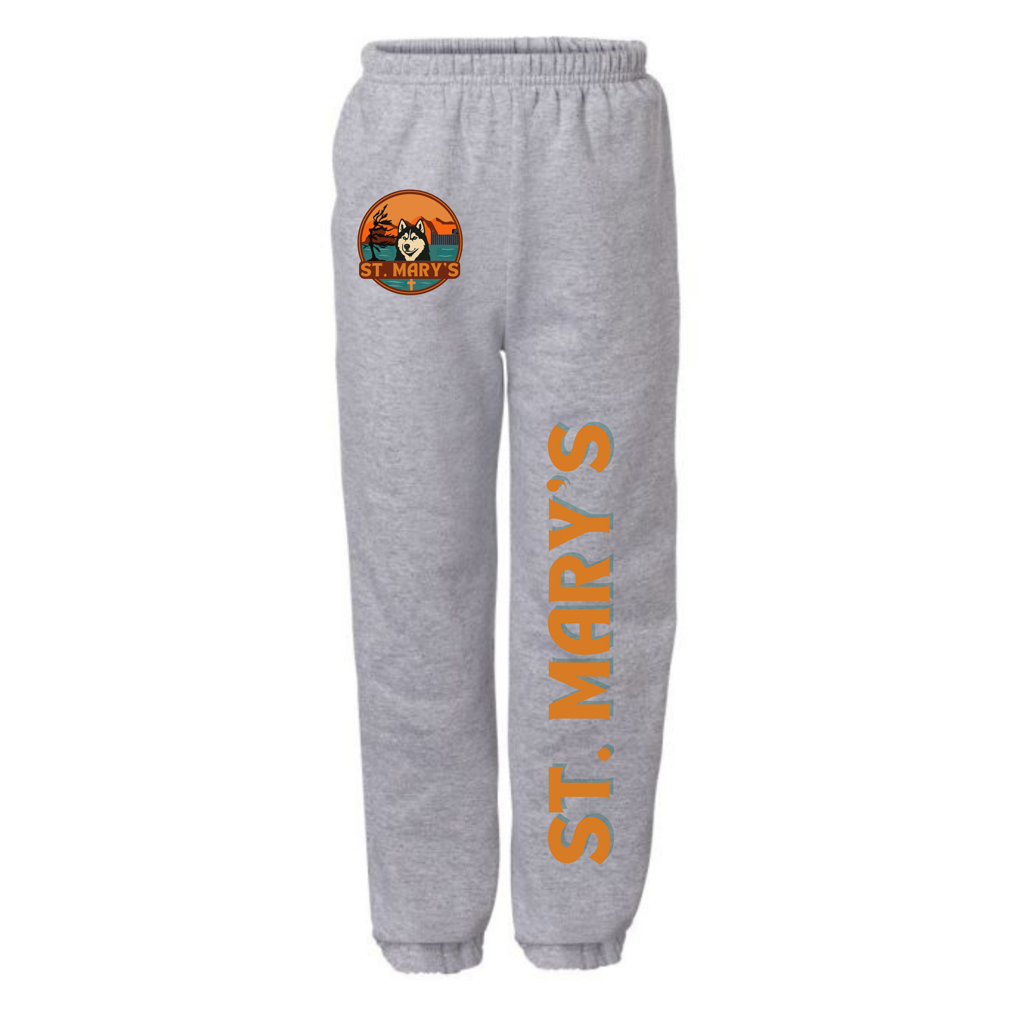 St. Mary's Joggers - Mini Logo & Gold ST. MARY - Grey