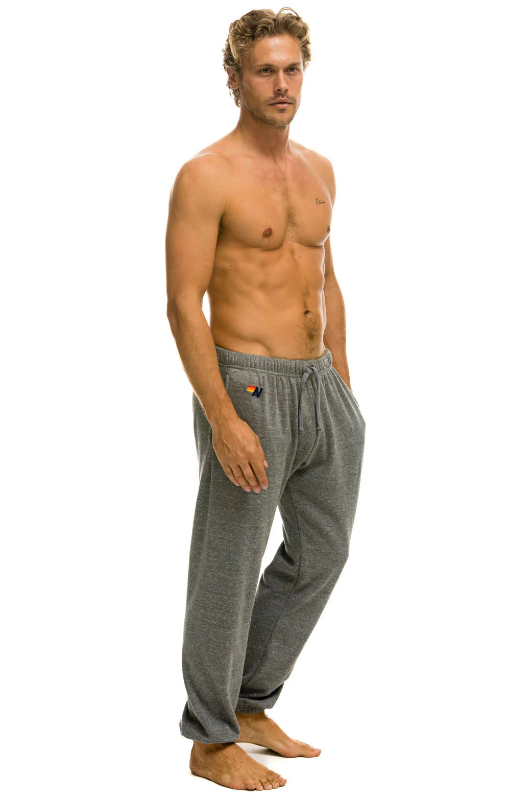 Aviator Nation - Men's 5 Stripe Sweatpants - Heather Grey
