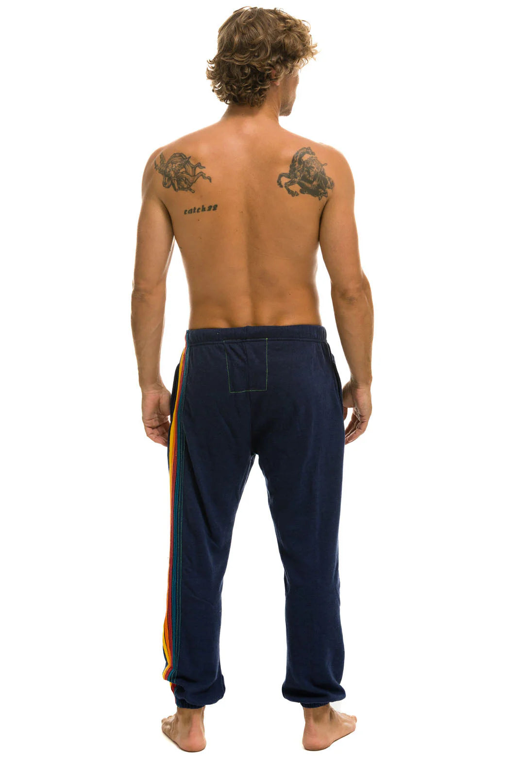 Aviator Nation - Men's 5 Stripe Sweatpants - Navy