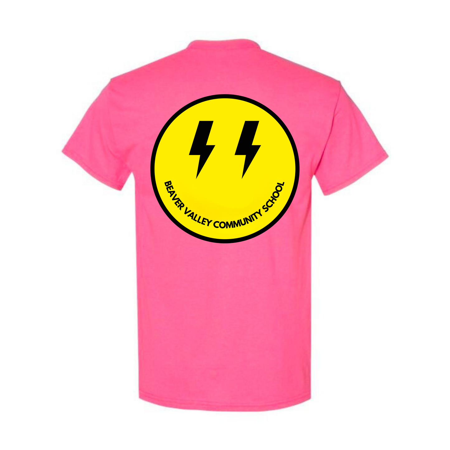 BVCS Bolt Smile Tee - Safety Pink