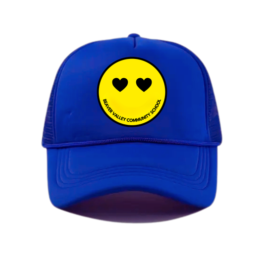 BVCS Heart Smile Snapback Hat - Royal Blue / Royal Blue