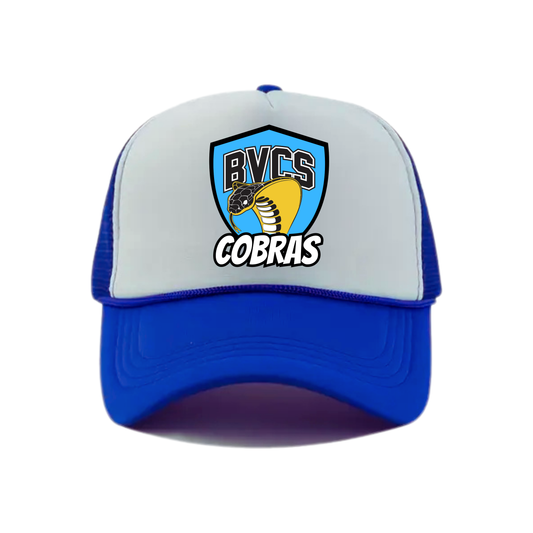 BVCS Neon Blue Cobra Snapback Hat - Royal Blue / White