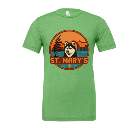 House Earth Personalized St. Mary's Large Logo Tee - Green Triblend