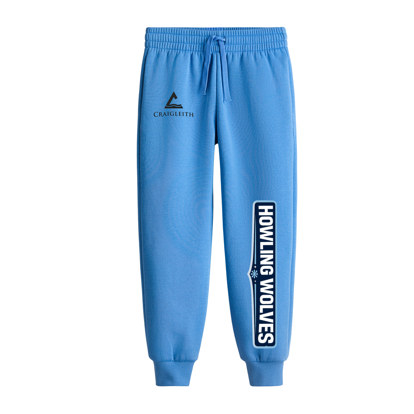 Craigleith U8 Howling Wolves Joggers - Bright Blue / Small Logo