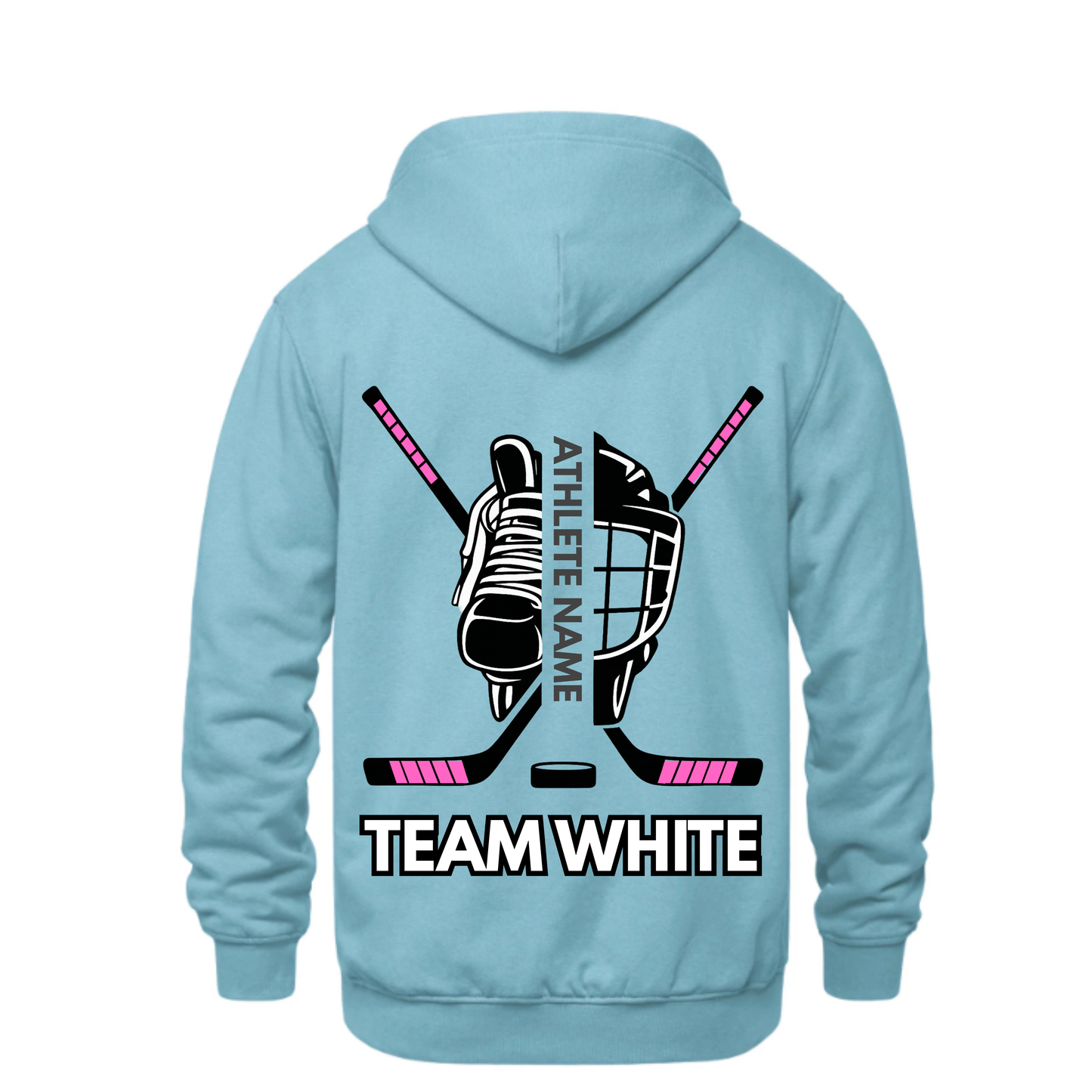 Collingwood Lightning Personalized Dual Logo Hooded Sweatshirt - Sky Blue (Youth & Adult)