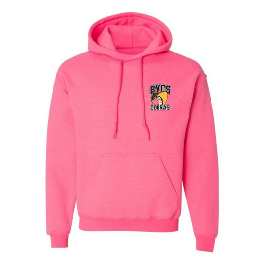 Adult Personalized BVCS Mini Cobra Hooded Sweatshirt - Safety Pink