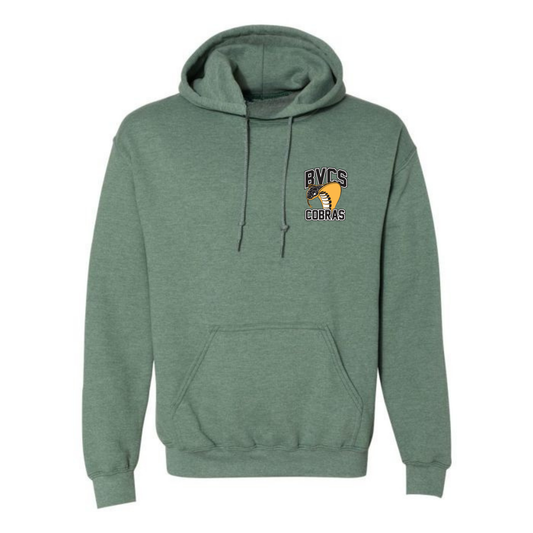 Adult Personalized BVCS Mini Cobra Hooded Sweatshirt - Heather Dark Green