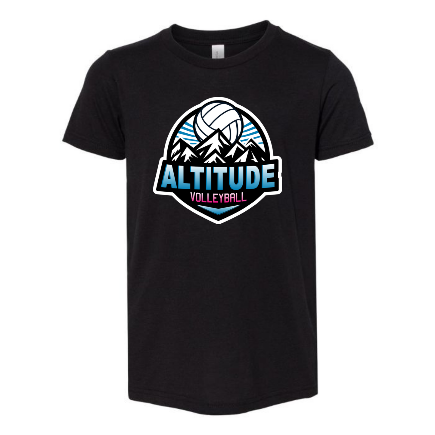 Personalized Altitude Volleyball Oversize Logo Tee - Solid Black Triblend