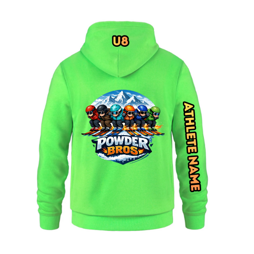 U8 Craigleith Powder Bros Hooded Sweatshirt - Neon Green