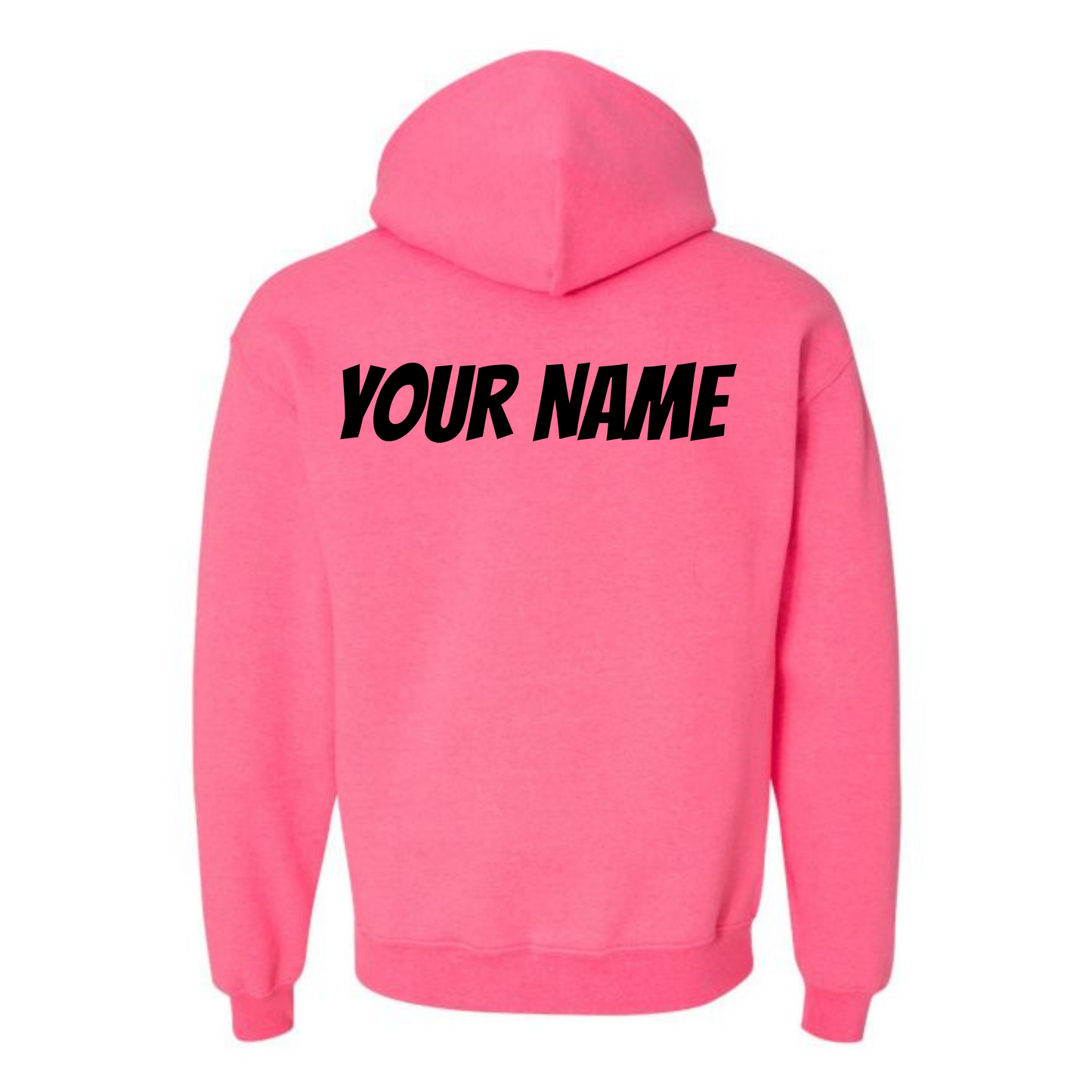 Adult Personalized BVCS Neon Blue Cobra Hooded Sweatshirt - Safety Pink